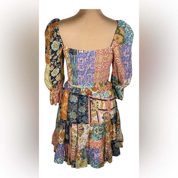 Fate: Listen To Your Heart Rust Orange Mixed Print Dress NWT Small - Picture 7 of 16